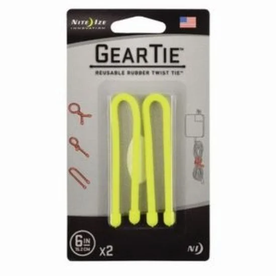NiteIze Gear Tie&reg; Reusable Rubber Twist Tie 6 in. - 2 Pack